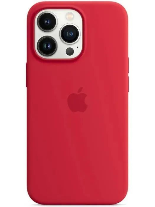 Чехол-накладка для iPhone 14 Pro Max / Silicone Case MagSafe / Red / Цветная анимация + Защитное стекло #1