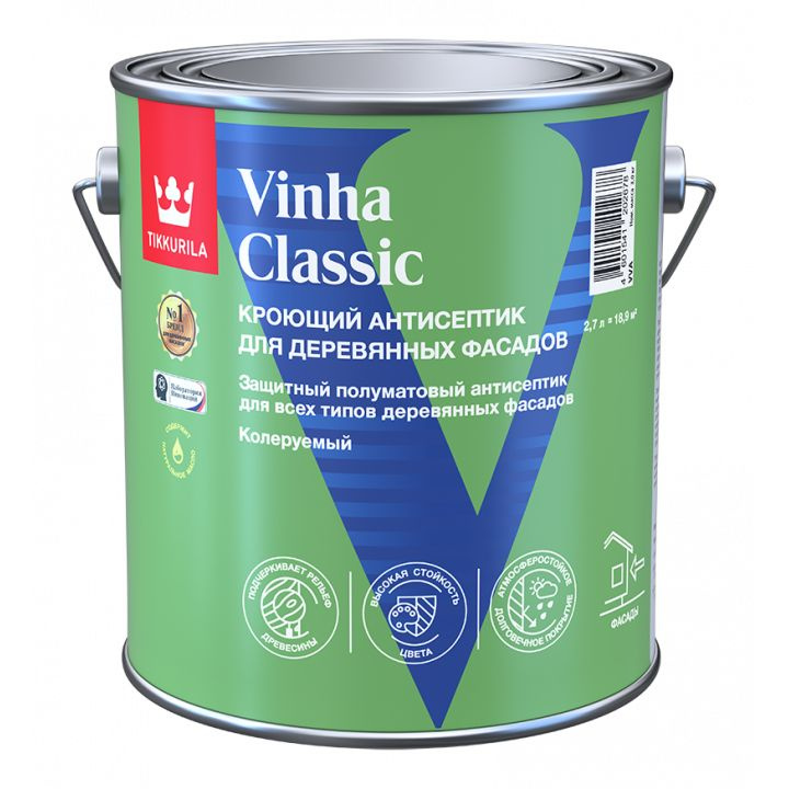 Vinha Classic Tikkurila,2.7 л , база VVA (белый) Кроющий антисептик для деревянных фасадов  #1