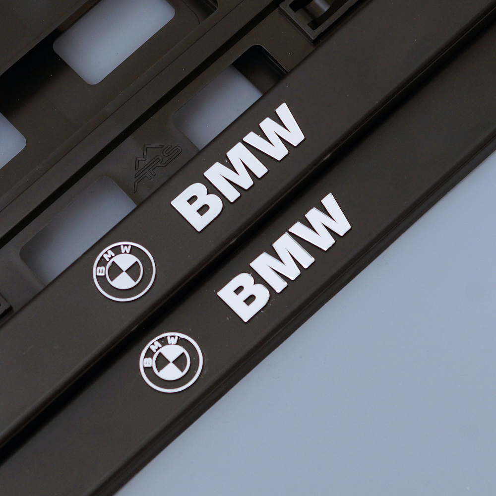 Рамки для номеров автомобиля BMW чёрные 2 шт. #1