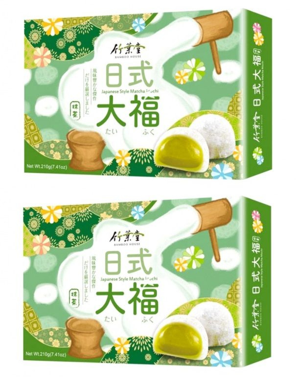 Японское рисовое пирожное Моти "Чай Матча" Bamboo House Matcha Mochi  #1