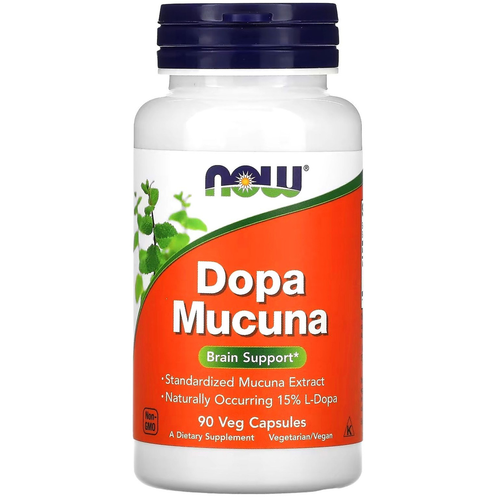 NOW Dopa Mucuna 90 veg caps / Допа Мукуна 90 капсул NOW США / Стимулирует работу мозга, стабилизирует #1