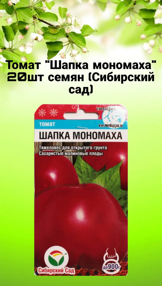 Томат "Шапка мономаха" 20 шт семян (Сибирский сад) #1