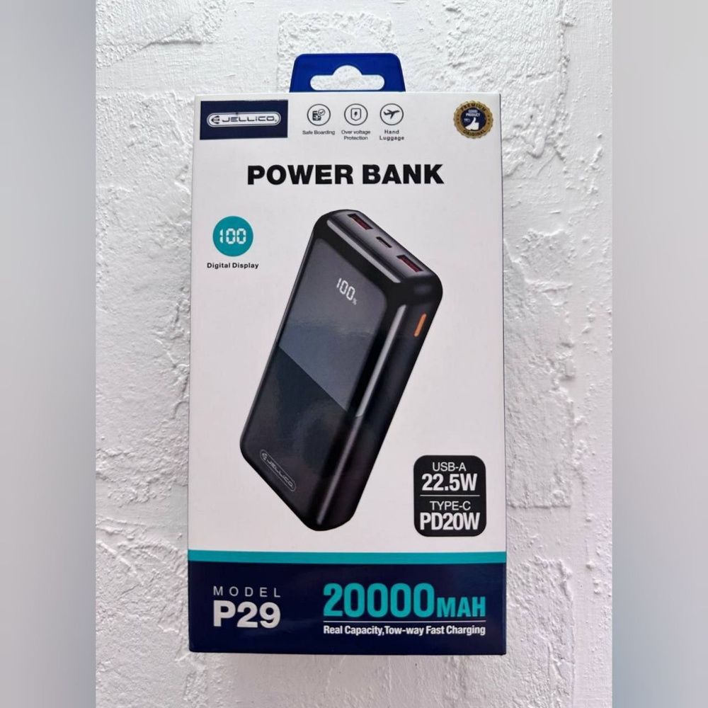 Внешний аккумулятор Power Bank P29, 20000 мАч, черный #1