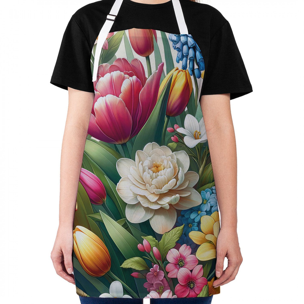 Фартук кухонный JoyArty "Цветущий сад", универсальный размер для женщин и мужчин  #1