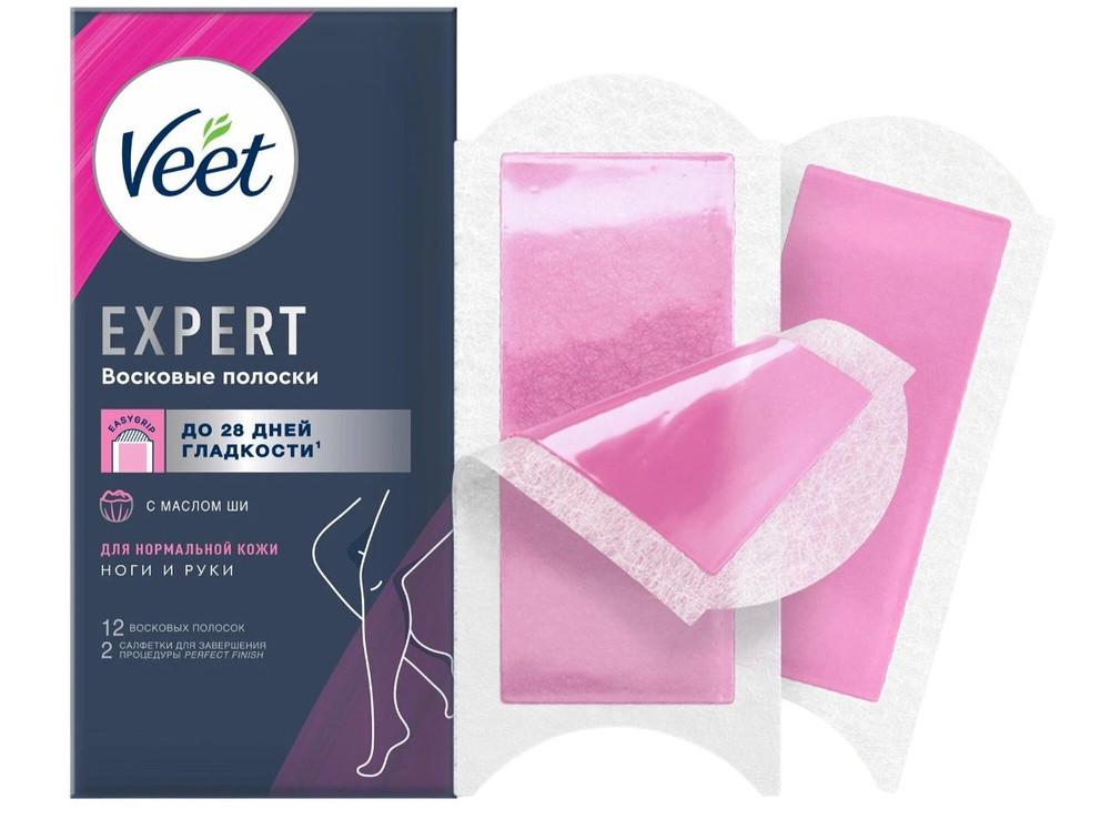 Veet Expert Полоски восковые для депиляции, для нормальной кожи, 12шт.  #1