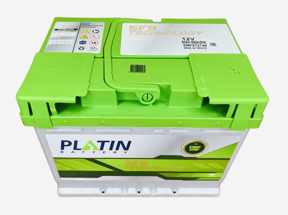 Аккумулятор автомобильный Platin EFB 63 Ач 600 A о.п. L2 242х175х190 #1