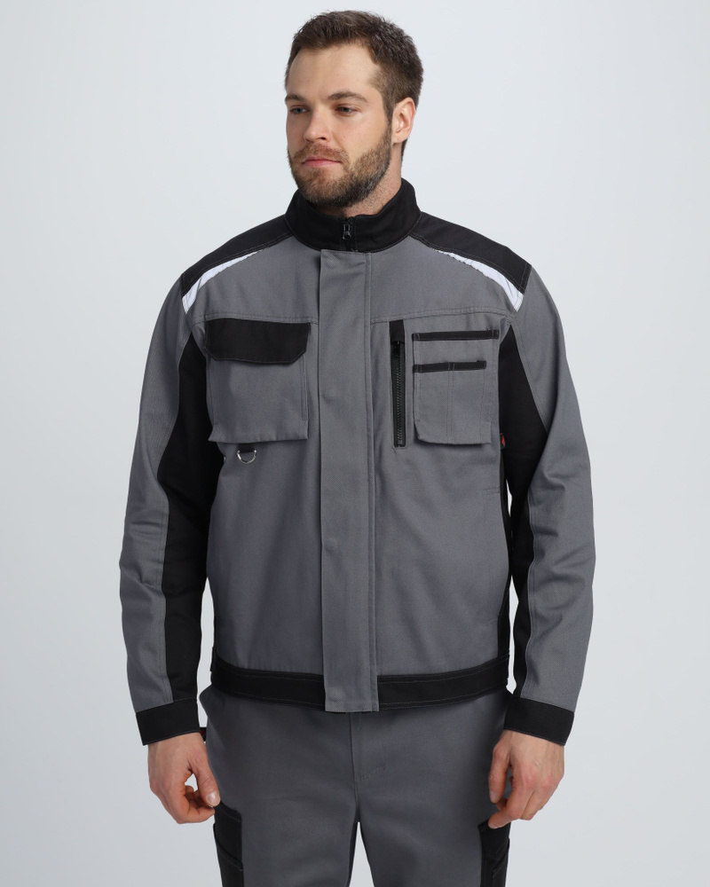 Куртка Милан CH (тк.Смесовая,260), т.серый/черный (56-58; 182-188) #1