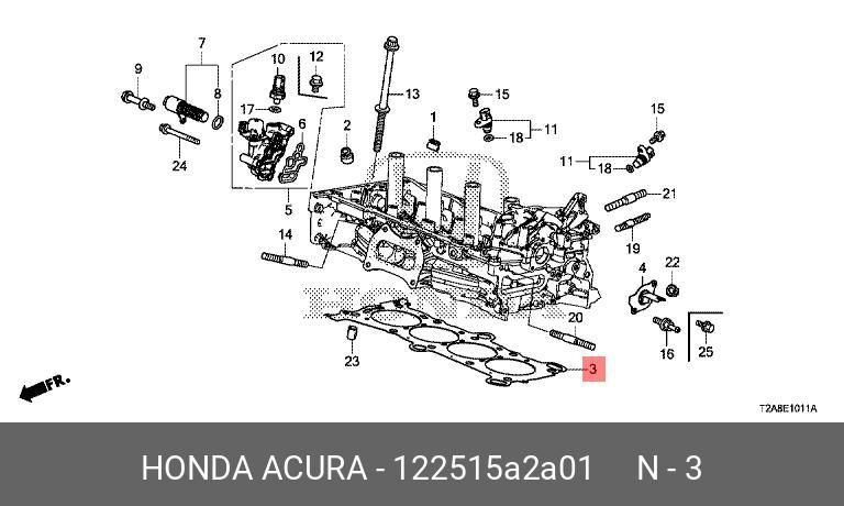 Honda Прокладка ГБЦ, арт. 12251-5A2-A01, 1 шт. #1