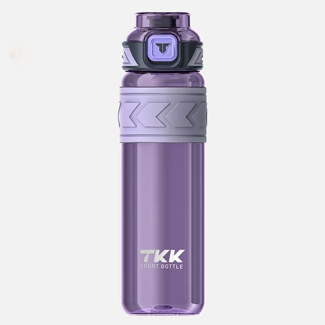 Спортивная фитнес бутылка фляга для воды TKK Premium из тритана с трубочкой, 600 мл, фиолетовая  #1