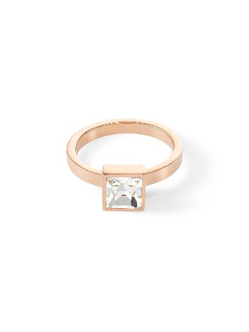 Кольцо Brilliant Square Rose Gold 18.5 mm Coeur de Lion с кристаллом Swarovski #1