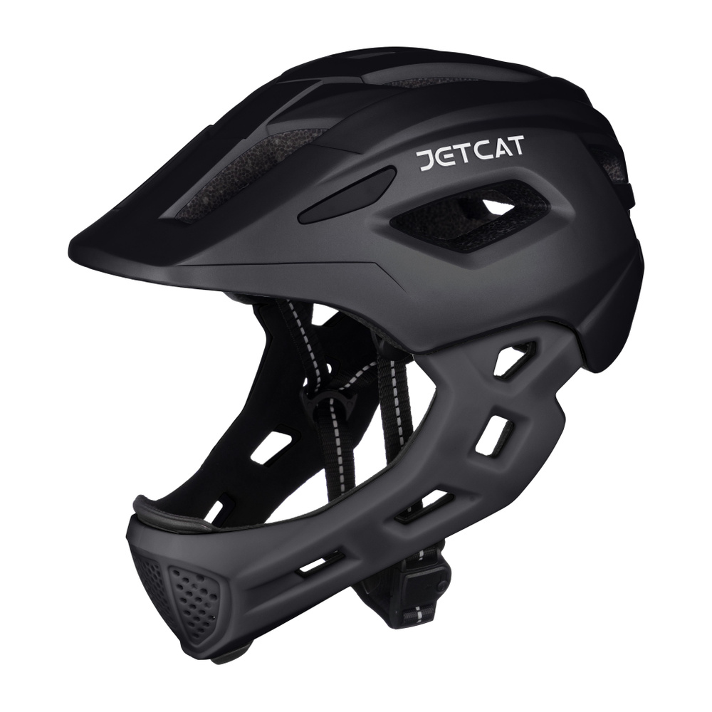 Шлем JETCAT - Start - Black - размер "S" (52-56см) защитный велосипедный велошлем детский с защитой подбородка #1