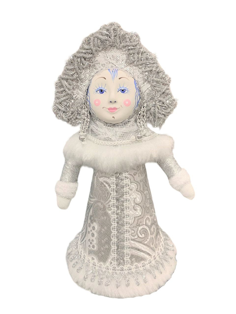 Фарфоровая кукла коллекционная "Снегурочка" 19 см. Сувенир ручной работы  #1