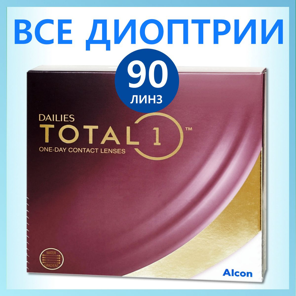 Контактные линзы Alcon Dailies Total 1 / Дейлис Тотал однодневные / 90 линз / 8.5 / -3.00  #1