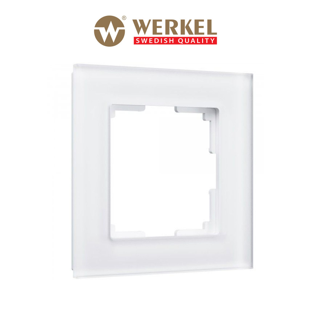 Рамка для выключателей и розеток из стекла на 1 пост Werkel Favorit W0011105 белая матовая  #1