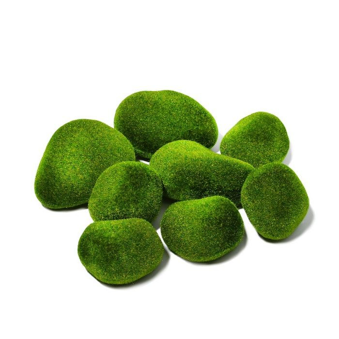 Декоративные элементы Greengo "Камни", искусственный мох, 8 шт  #1