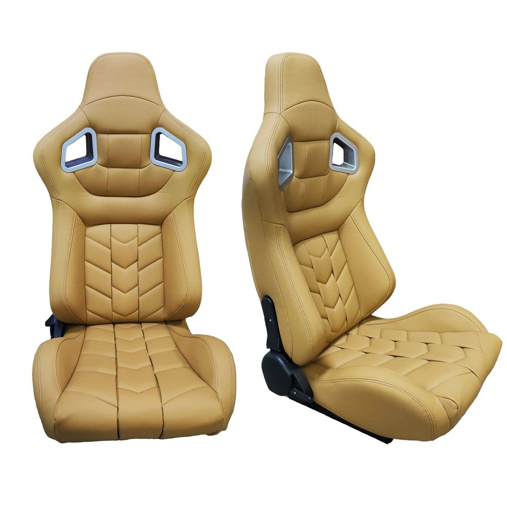 Спортивное гоночное сиденье Jiabeir 9009 из премиум кожи, бежевого цвета - идеал для автомобиля  #1
