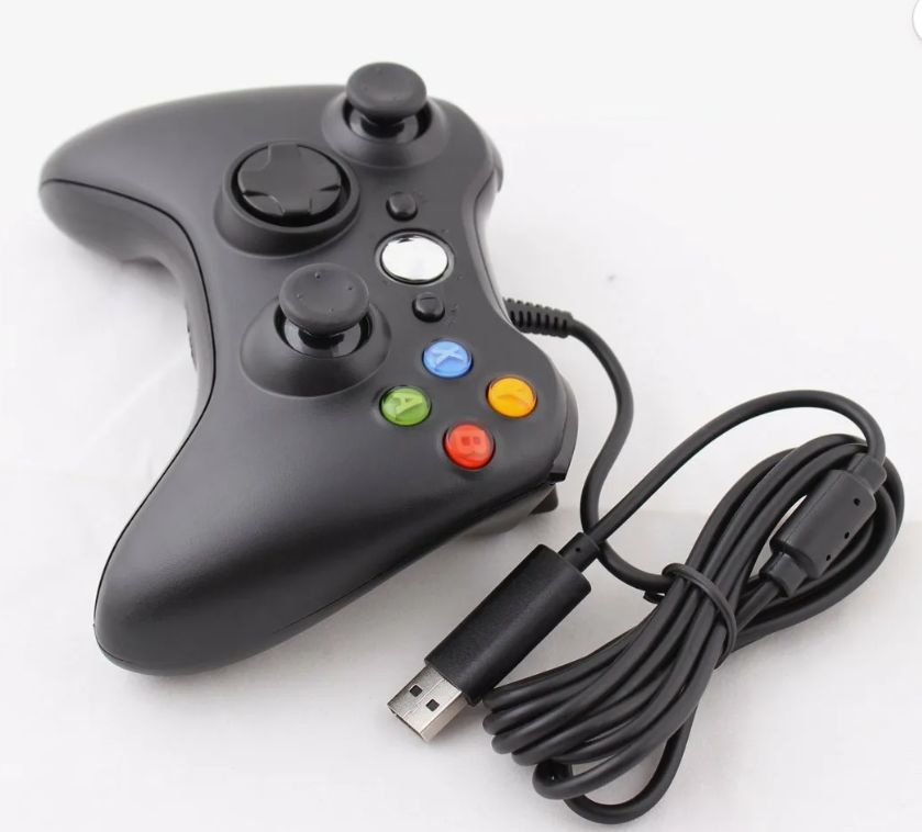 Xbox Геймпад Гейпад Икс бокс 360, Проводной, черный #1