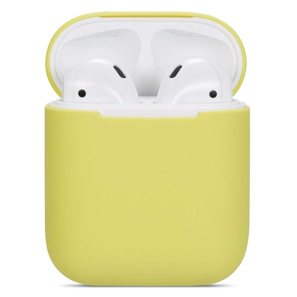 Силиконовый чехол для наушников Silicone Case для Apple AirPods 2, lemon yellow  #1