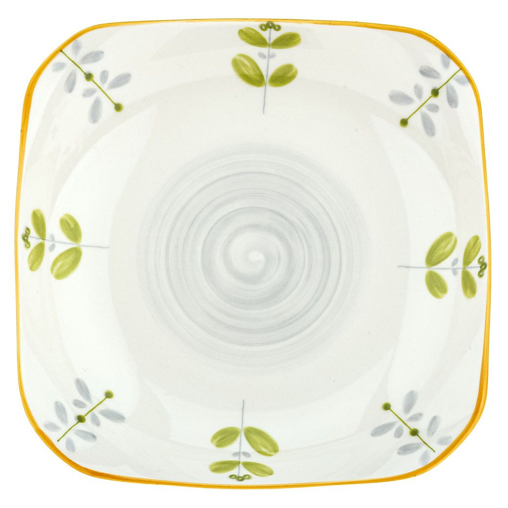 Набор тарелок "Карелия" из 3 шт. Тарелка глубокая суповая, д180мм h33мм, 420мл, квадратная, с деколью, #1