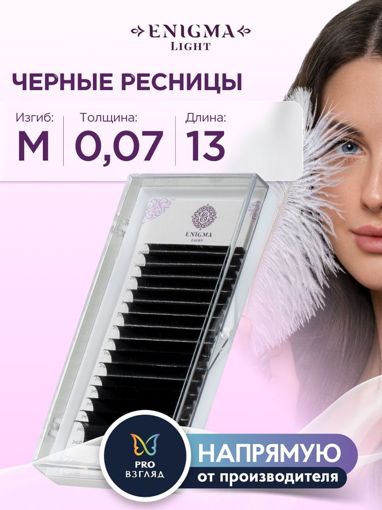 Черные ресницы Enigma light 0,07/M/13 mm (16 линий) #1