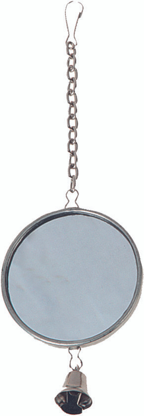 Flamingo Игрушка для птиц Зеркало с колокольчиком, круглое, серебро  #1