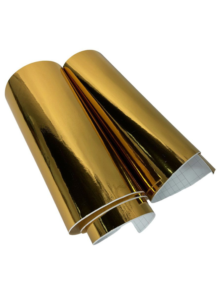 SunGrass / Виниловая самоклеющаяся пленка глянцевая золотистая для авто и мебели - 152х20 см  #1