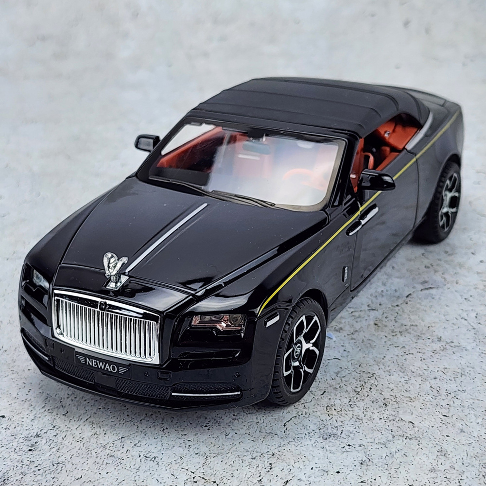Машинка металлическая инерционная Rolls-Royce Dawn/Роллс Ройс Кабриолет черный 1:24 длина 22см, модель #1