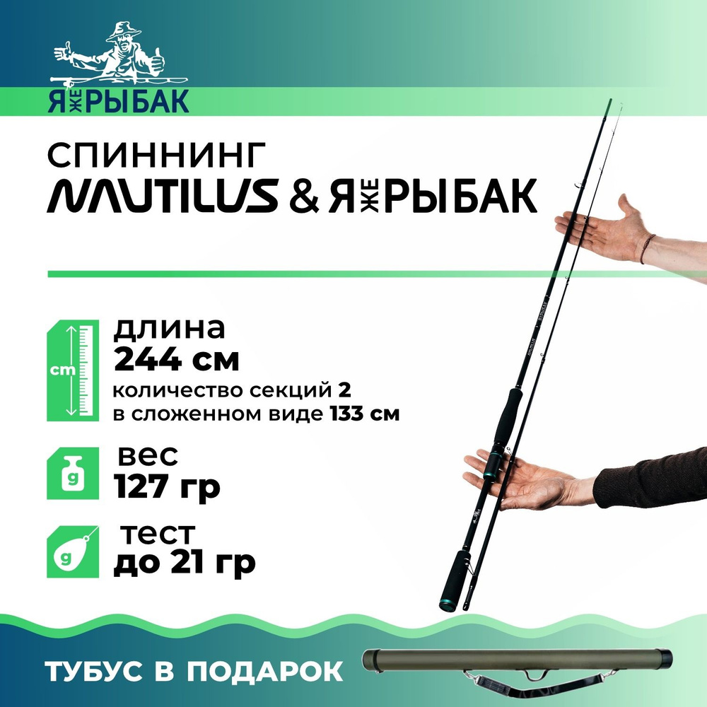 Спиннинг NAUTILUS & ЯжеРЫБАК 802ML до 21 гр 244 см #1