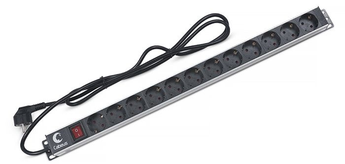 Блок евророзеток для 19" шкафов 16А Cabeus PDU-12P-2EU 12 розеток #1