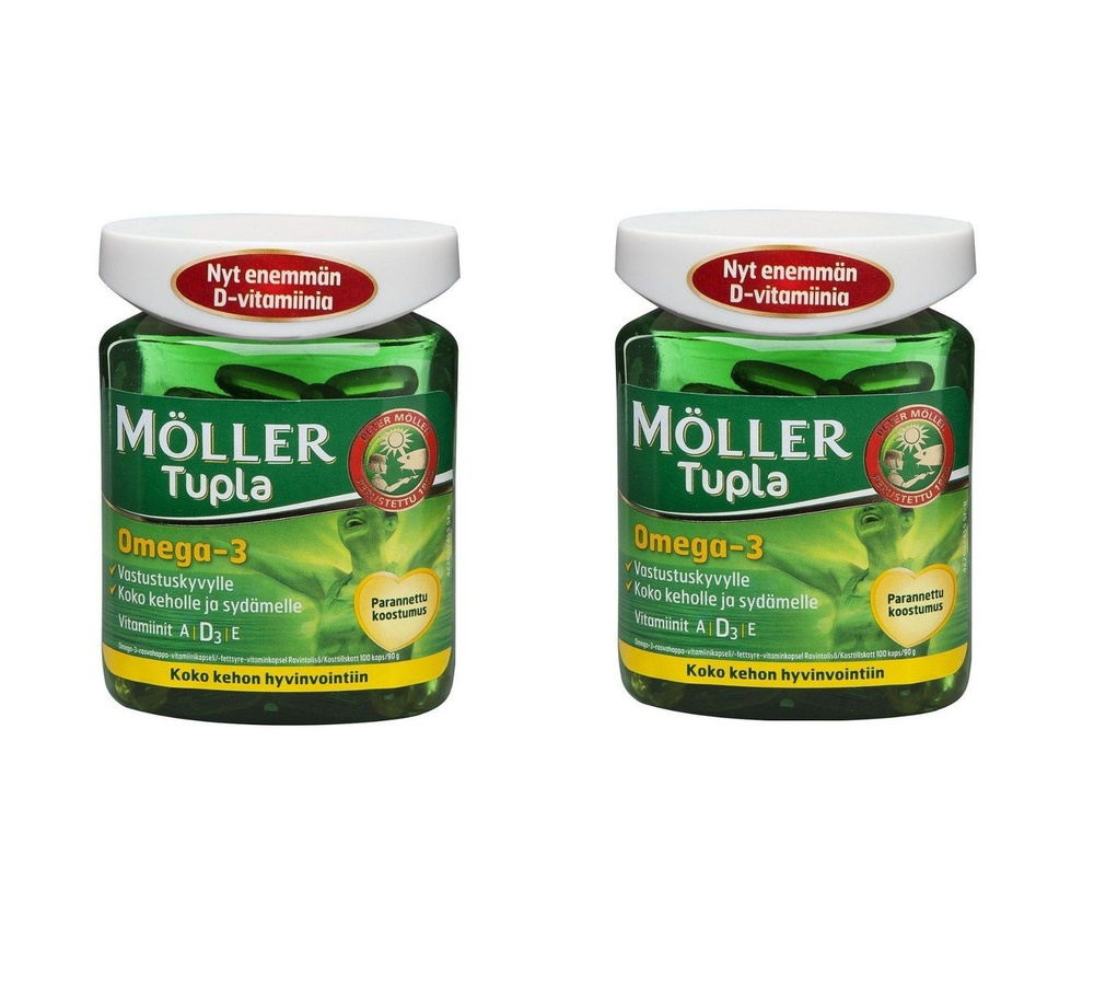 Moller Tupla Omega 3 рыбий жир в капсулах 200 шт (Финляндия) #1