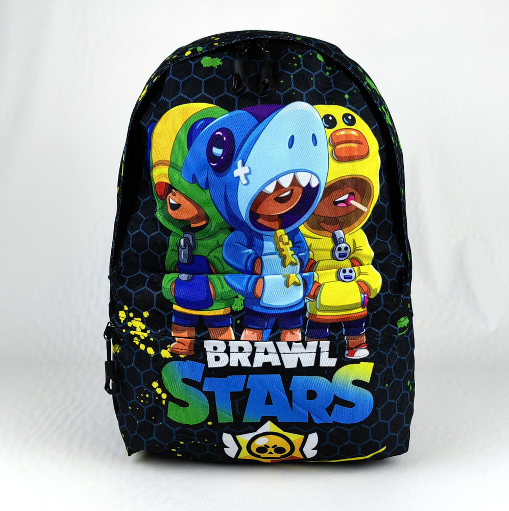 Рюкзак школьный Leon - Brawl Stars для мальчиков, черный #1