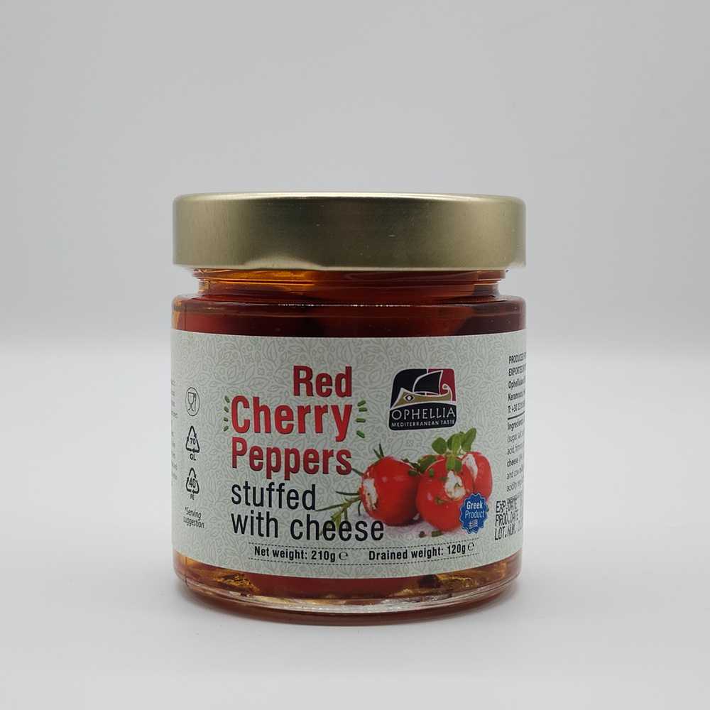 Перец красный Черри фаршированный мягким Сыром OPHELLIA 210г  #1
