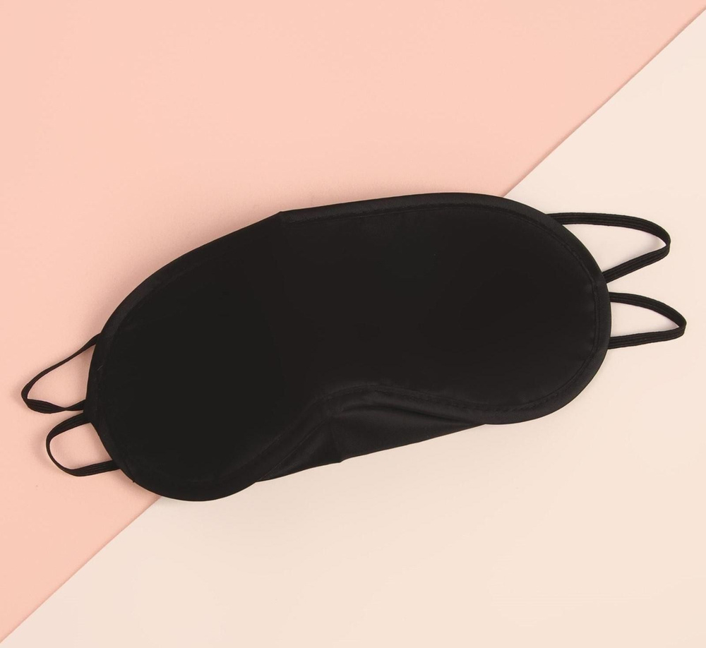 Маска для сна с носиком, двойная резинка, 18 8,5 см, цвет чёрный  #1