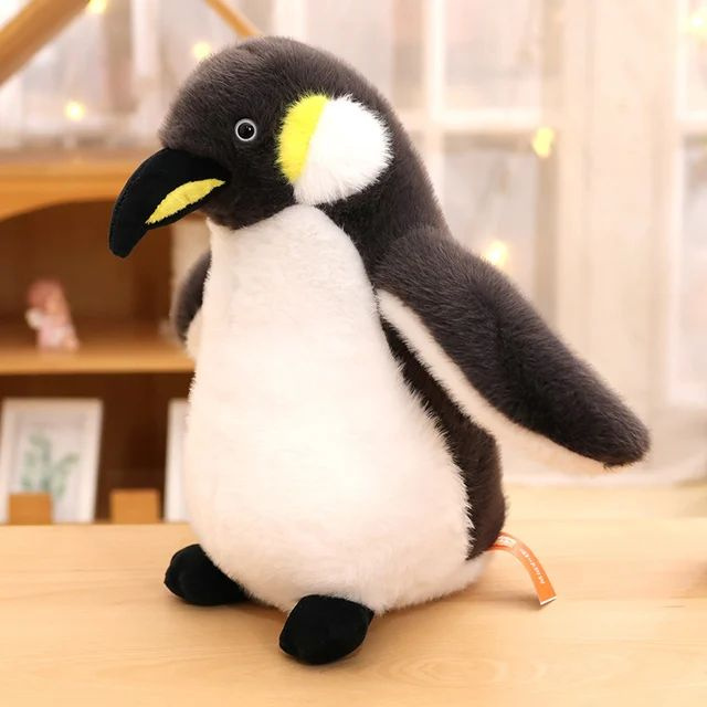 Мягкая игрушка птица Императорский пингвин 30 см, плюшевые игрушки  #1