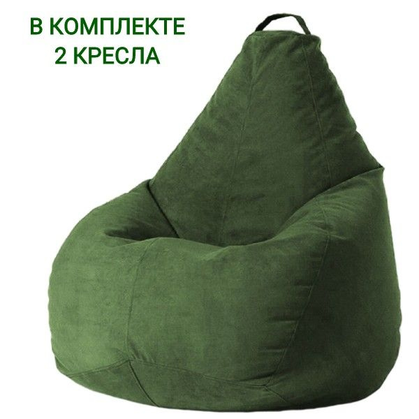 COOLPOUF Кресло-мешок Груша, Велюр натуральный, Размер XXL,зеленый  #1