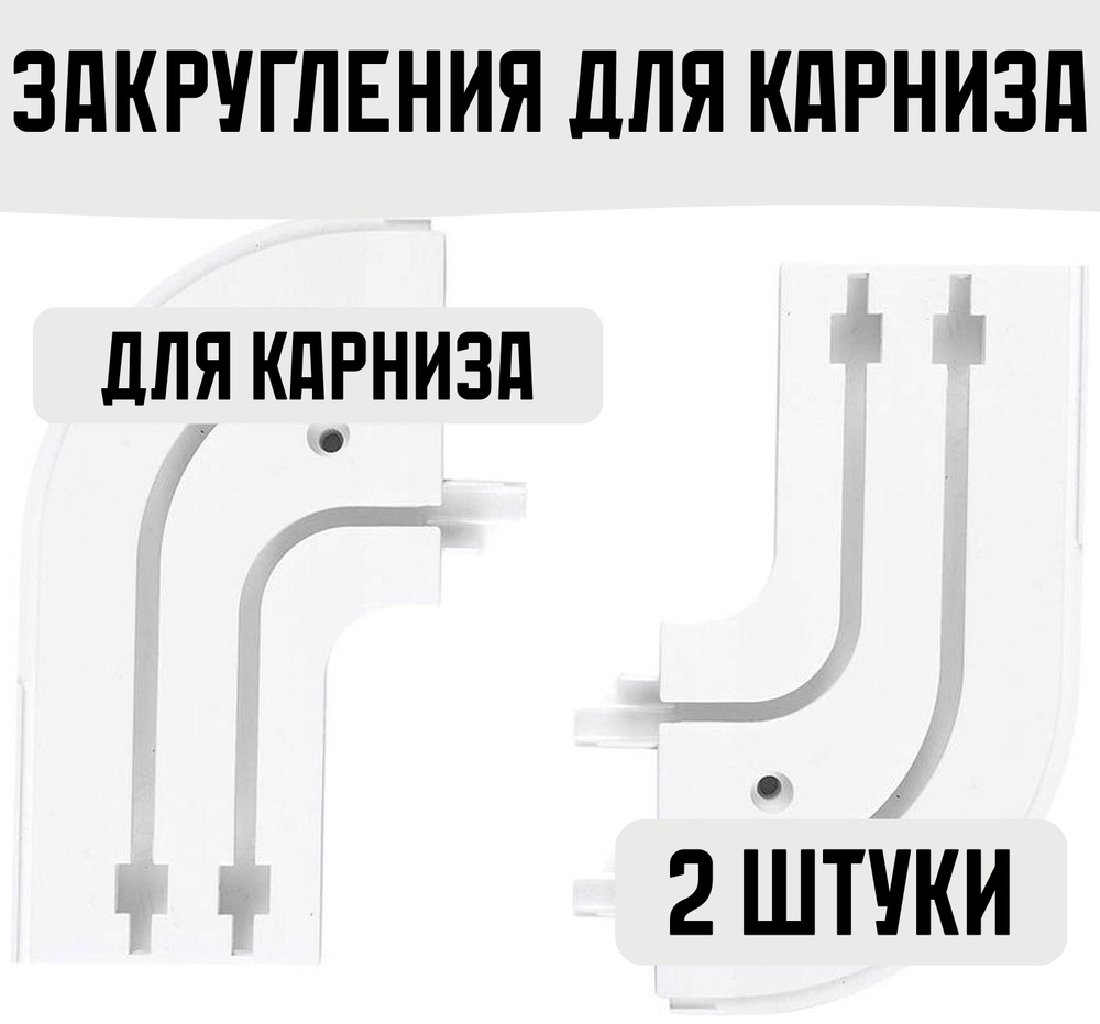 Закругления для карниза 2 ряда белые 2 штуки #1