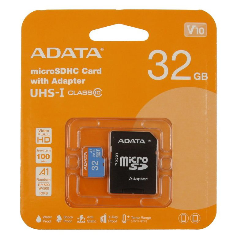 Карта памяти Micro SDHC 32Gb ADATA Premier, Class 10 UНS-I U1, адаптер #1