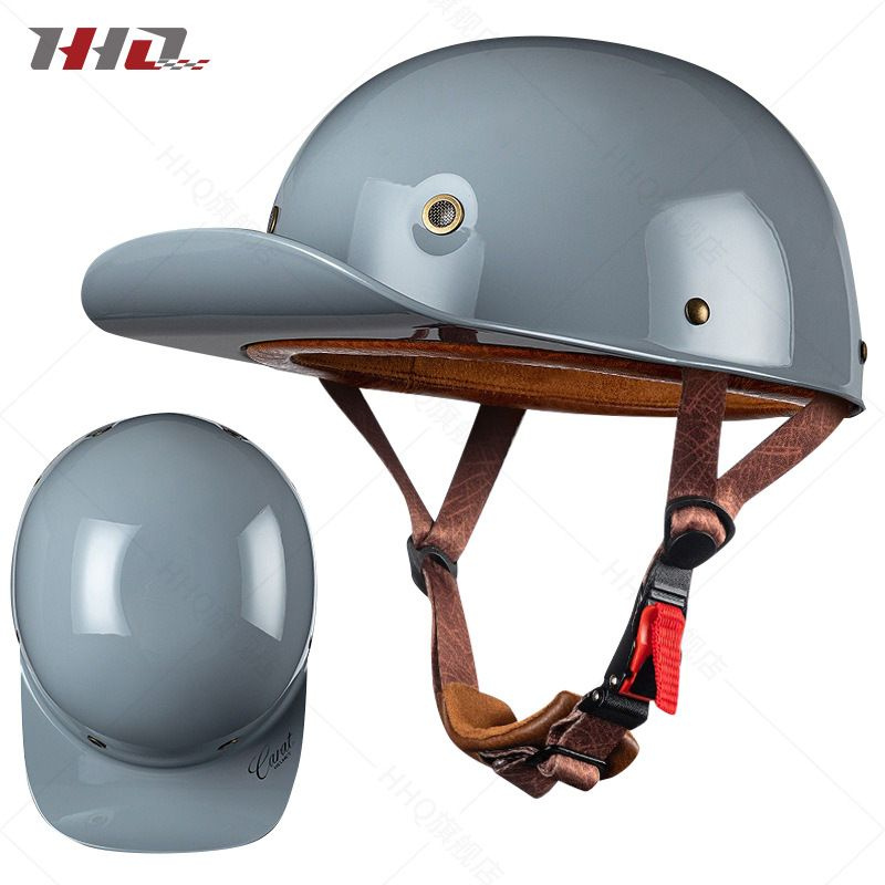 Мото шлем бейсболка Pure grey XL для мотоцикла / скутера /мопеда / квадроцикла / велосипеда  #1