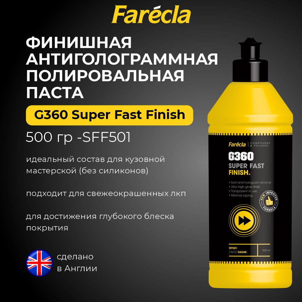 Антиголограммная полировальная паста для авто FARECLA G360 Super Fast Finish 500г.  #1