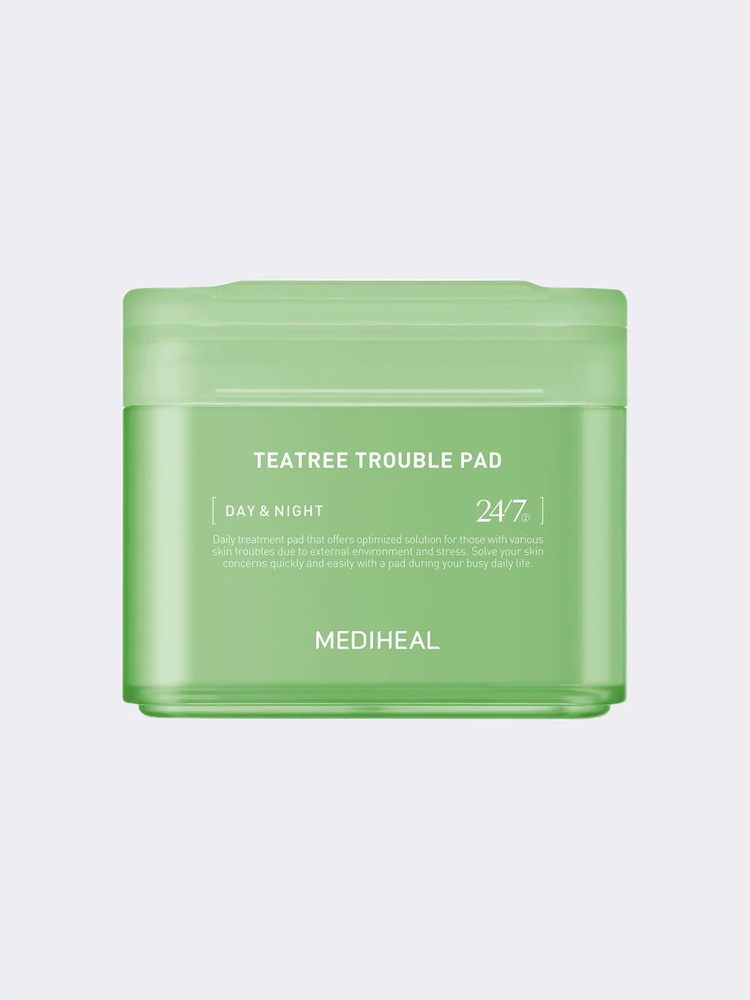 MEDIHEAL, TEATREE TROUBLE PAD 170 ml. / 100 pads, Противовоспалительные тонер-пэды для лица на основе #1