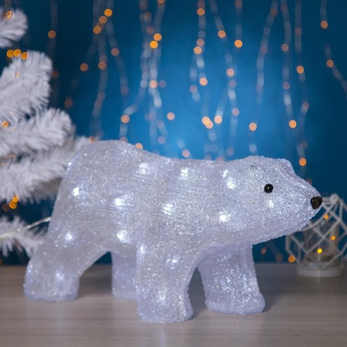 Светодиодная фигура Медведь 45 x 23 x 15 см, акрил, 40 LED, 220 В, свечение белое  #1