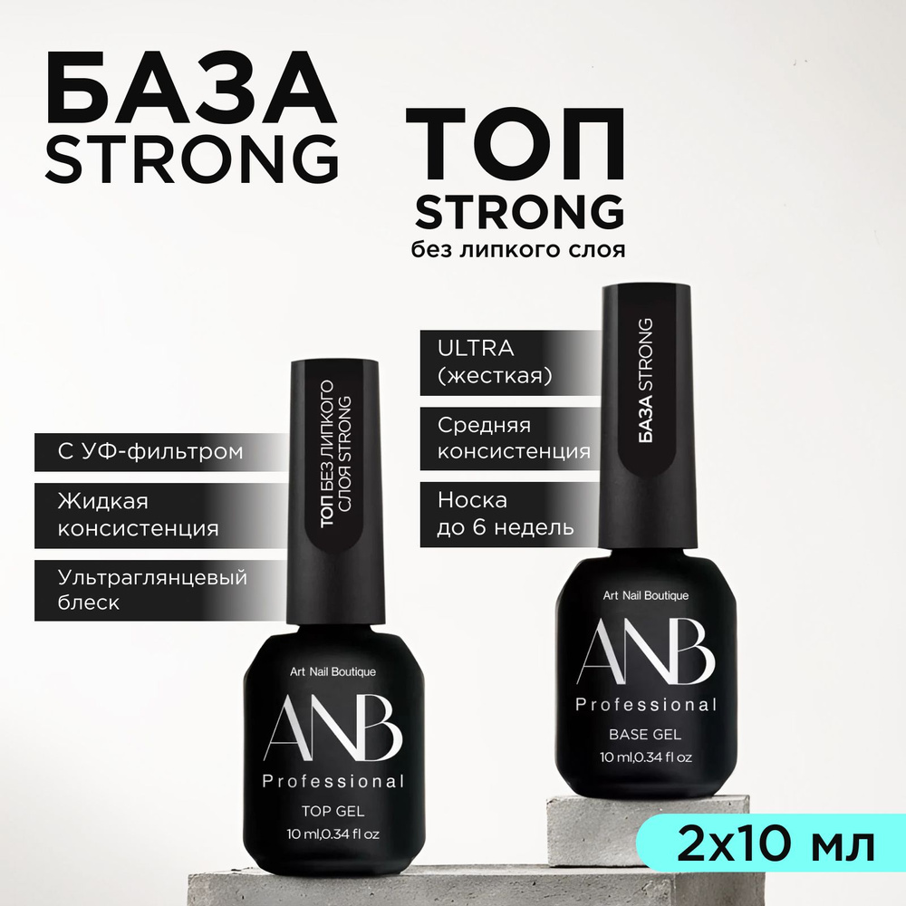 ANB Professional Набор БАЗА STRONG 10мл + ТОП STRONG 10мл #1