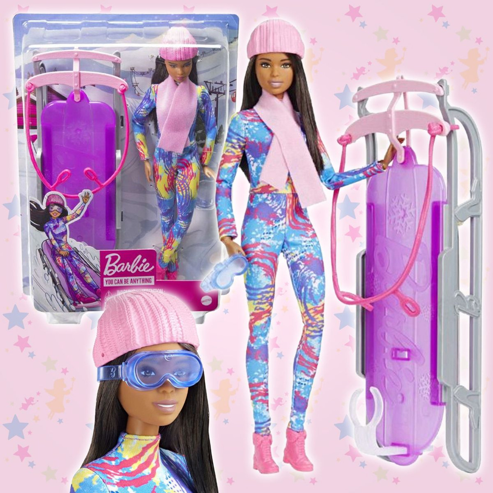 Кукла Барби с санками "Зимнее приключение" Barbie Sledge Winter #1