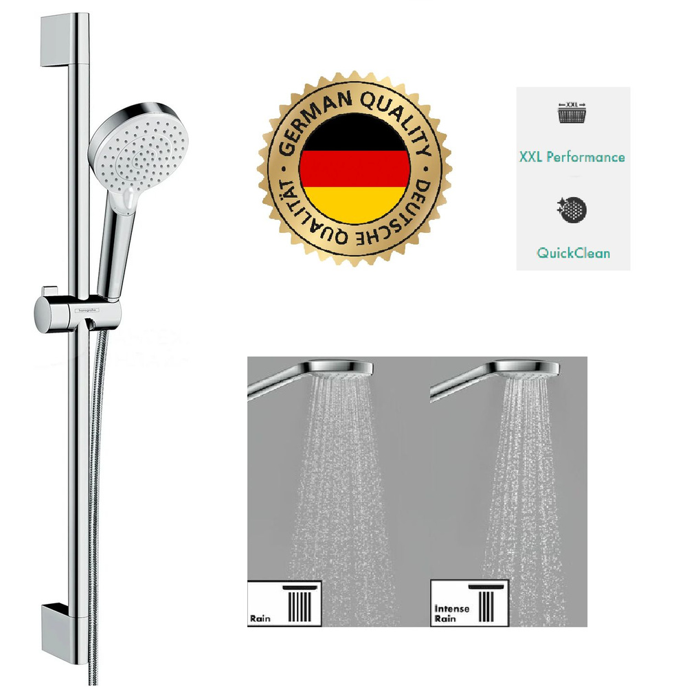 Душевой гарнитур / душевая стойка Hansgrohe Crometta Vario 65 см 26532400 белый / хром  #1