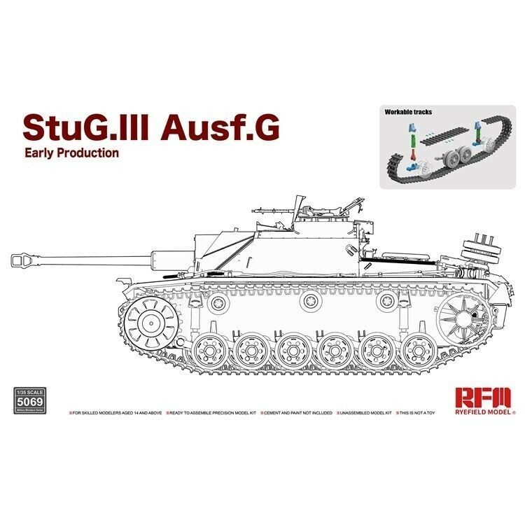 Rye Field RFM 5069 1/35 stug. iii ausf. g Ранние w/подвижная гусеница Модель танка  #1