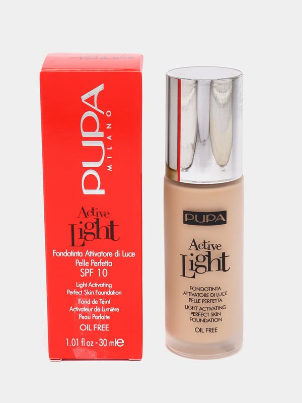 Крем тональный PUPA 030 тон, матовый дышащий Active Light SPF 10, 30 мл  #1