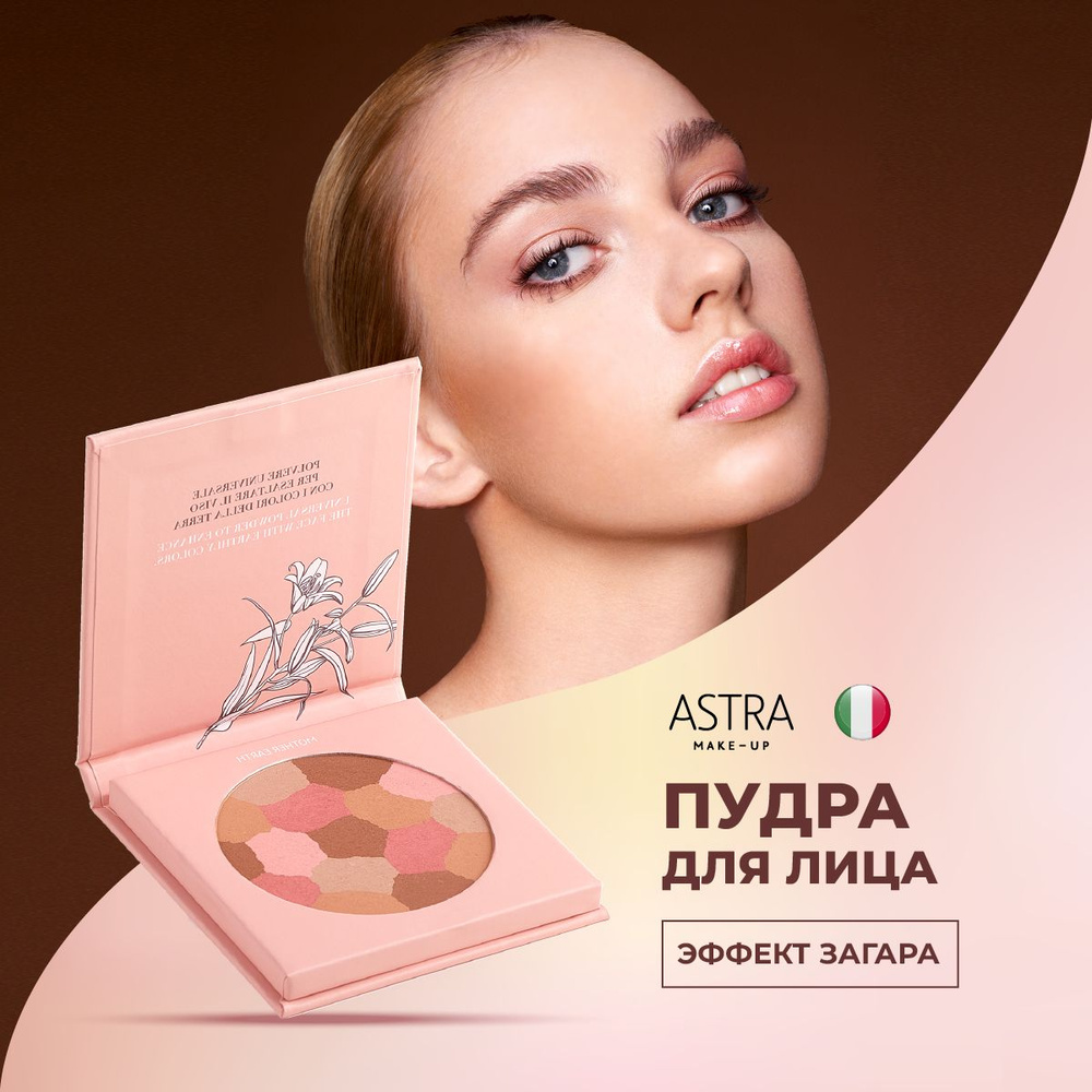 Astra Make-Up Пудра, бронзер для лица компактная MOSAIC FACE POWDER 01 #1