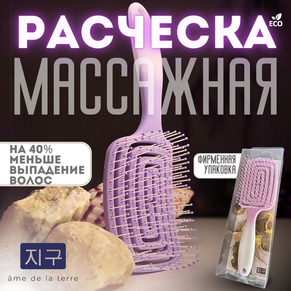 Массажная продувная расческа, антистатическая для распутывания волос, для сушки и укладки мокрых волос #1