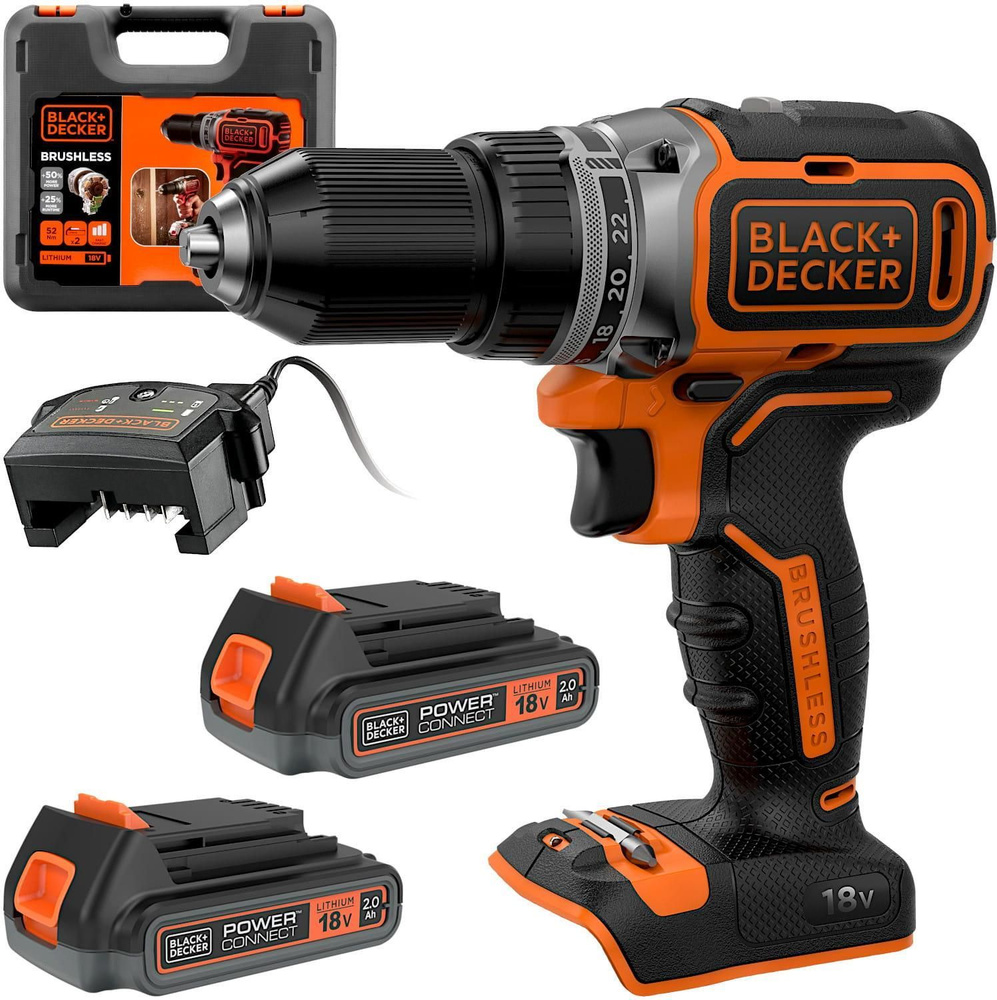 Аккумуляторная дрель-шуруповерт BLACK+DECKER BL186K1B2 #1