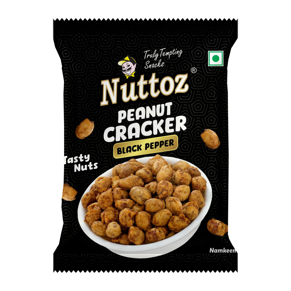 Peanut Cracker BLACK PEPPER, Nuttoz (Арахисовый крекер ЧЁРНЫЙ ПЕРЕЦ, Наттоз), 140 г.  #1